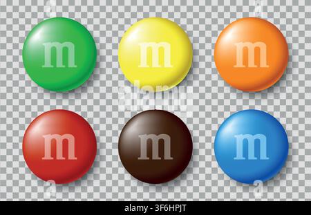 Vector illustration of Colorful m and m candy set Stock Vector