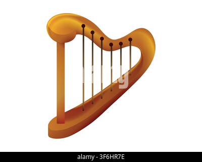 Emoticons. New iPhone iOS 18 harp emoji on white background. Stock Vector