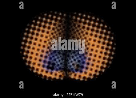 Dots halftone orange color pattern gradient texture with technology digital background. Dots pop art comics with nature graphic design. Stock Vector