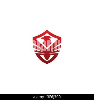logo design combining eagle and shield, design vector icon idea symbol. eagle logo Stock Vector