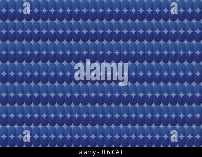 Art deco seamless retro pattern with striped line and oval shape, vector illustration Stock Vector
