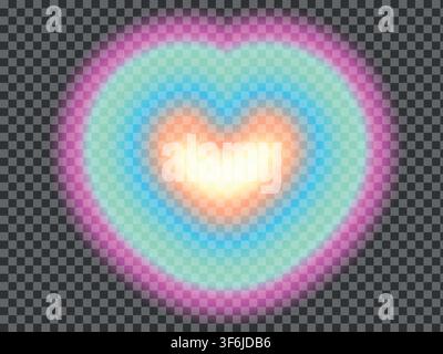 Blur Heart tunnel gradient y2k. Aesthetic gradient with heart shape for valentines day. Vector illustration Stock Vector