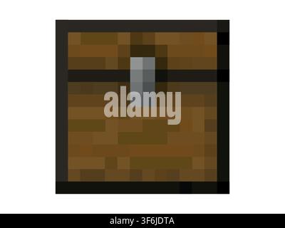 Pixel chest minecraft block. The concept of games Vector illustration Stock Vector
