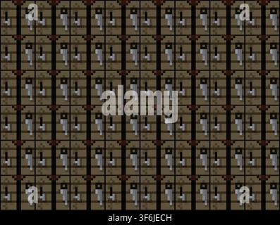 Pixel minecraft crafting table block Background Stock Vector