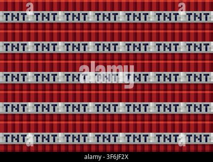 TNT in craft game style. 8 bit game items in a game style. Vector illustration EPS 10. Stock Vector