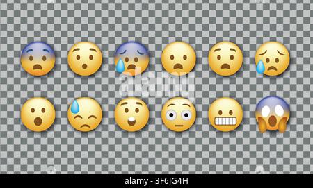 Vinnitsiya. Ukraine. 02. 03. 2025: Emoji Icon Set. Hands. Smile collection. Funny Cartoon. Social Media. Emotions. Scared Emoticons Emojis big vector Stock Vector