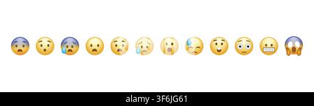 Vinnitsiya. Ukraine. 02. 03. 2025: Emoji Icon Set. Hands. Smile collection. Funny Cartoon. Social Media. Emotions. Scared Emoticons Emojis big vector Stock Vector