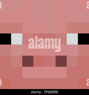 Minecraft Pig Pixel Vector Illustration Stock Vector