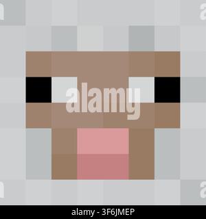 Minecraft Sheep Pixel Vector Illustration Stock Vector