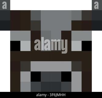 Minecraft Cow Pixel Vector Illustration Stock Vector