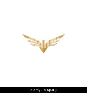 Eagle Logo Vector Illsutration With Gold Color Stock Vector