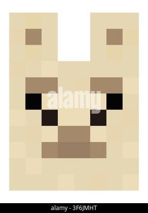 Minecraft Lama Pixel Vector Illustration Stock Vector