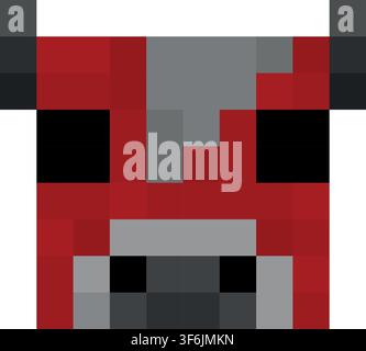 Minecraft Mushroom Cow Pixel Vector Illustration Stock Vector