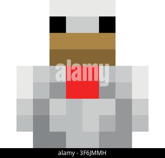 Minecraft Chicken Pixel Vector Illustration Stock Vector