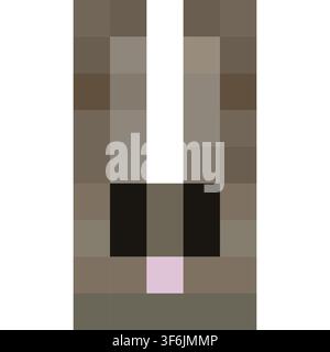 Minecraft Bunny, Rabbit Pixel Vector Illustration Stock Vector