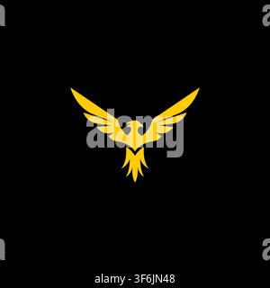 Eagle or Phoenix Logo Design. Flying Bird Simple Design Stock Vector