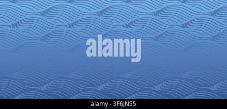 Seamless Japanese Wave Blue Pattern Stock Vector
