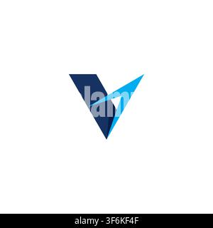 Letter v logo concept with white background Stock Vector