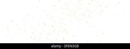 Gold glitter trail on white background. Sparkling confetti particles. Elegant luxury shimmer effect for festive decoration, banner or wedding Stock Vector