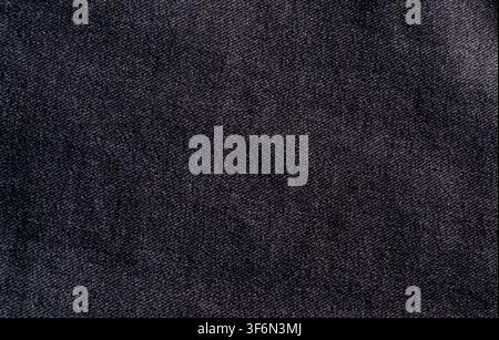 Black Woven Fabric Texture Background With Fine Detail Stock Photo