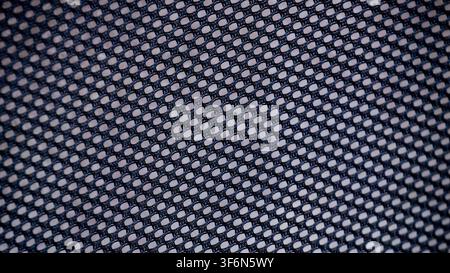 Black Perforated Mesh Texture Background Close Up Stock Photo