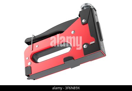 Heavy duty staple gun for construction. 3D rendering isolated on white background Stock Photo