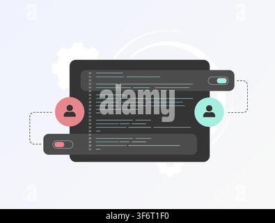 Feature flag management controls software releases with feature toggles and user targeting. Progressive rollout improves deployment safety and product testing vector illustration. Stock Vector