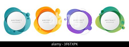 Vector circle, square, oval and rectangle banner. Vector set shapes. Abstract collection frames in modern style for text or information Stock Vector