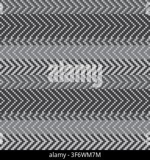 Chevron textured stripes Knitting seamless pattern design in Grey for fashion and home textiles, graphics, knitwear and backgrounds Stock Vector