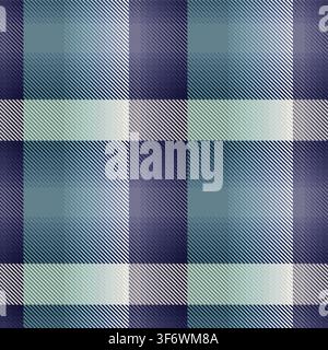 Ombre Plaid Tartan Seamless Pattern Design in green and blue for fashion and home textiles Stock Vector