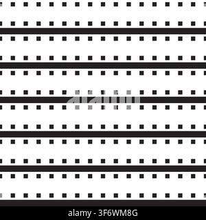 Geometric Square Knitting seamless pattern design in Black and white for fashion and home textiles, graphics, knitwear and backgrounds Stock Vector