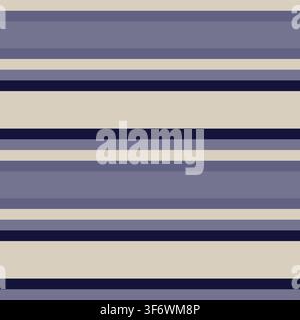 Horizontal Striped seamless pattern design in beige and blue for fashion and home textiles, graphics and backgrounds Stock Vector
