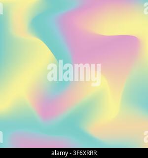 Gradient mesh abstract background. Futuristic holographic backdrop with gradient mesh. 90s, 80s retro style. Iridescent graphic template for brochure, Stock Vector