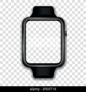 Smart watch black color with silicone band Stock Vector