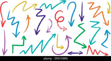 Abstract colorful arrows for notes, journaling and presentation design Stock Vector