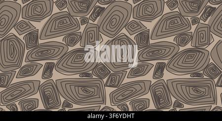 A freehand scribble pattern with brown bubbles Stock Vector