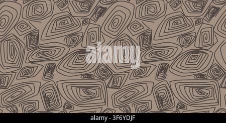 A freehand scribble pattern with brown bubbles Stock Vector