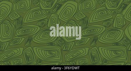 Geometric seamless art deco pattern repeating the ornament of turtle shell vector illustration. Traditional background or texture the monochrome templ Stock Vector