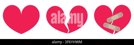 Vector redhearts set. Hand drawn. Stock Vector