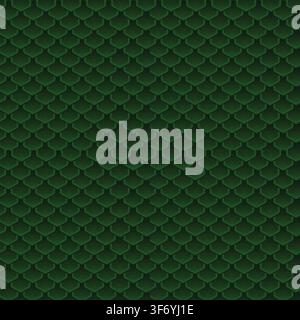 Green Dragon Scale Seamless Vector Pattern Stock Vector