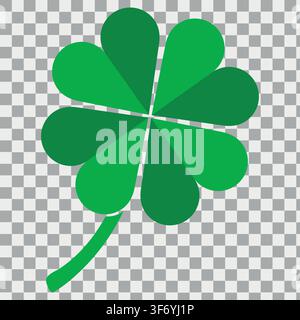 Lucky clover leaf, four isolated on transprent background, for St. Patrick's Stock Vector