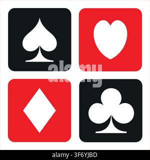 Collection of playing card suits Stock Vector