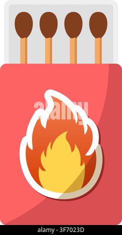Matches icon in flat style. Matchstick vector illustration on isolated background. Match stick sign business concept. Stock Vector