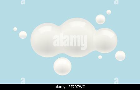 Vector abstract white cloud in realistic style. Vector digital cloud. Stock Vector
