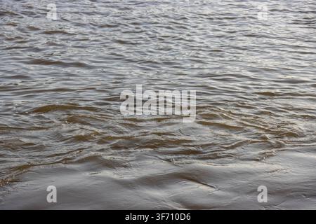 Abstract water surface texture collection with gentle ripples reflections and flowing currents, no people Stock Photo