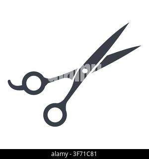 Clean and modern scissors symbol in a minimalist vector style, ideal for apps, websites, print materials, branding, signage, UI, educational graphics, Stock Vector