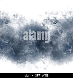 Abstract horizontal watercolor background. Seamless hand-drawn drawing. Watercolor illustration made in pastel colors. Seamless border, view of ocean, Stock Photo