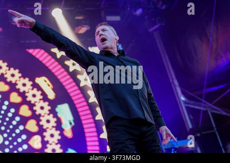 Rochdale, UK, 7 August, 2026. Orchestral Manoeuvres in the Dark (OMD) plus special guests Peter Hook and The Light, and A Certain Ratio at OMD's Summer of Hits at Rochdale Town Hall. Credit: David Murphy / Alamy Live News Stock Photo