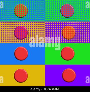Optical illusion involving balls of the same color Stock Vector