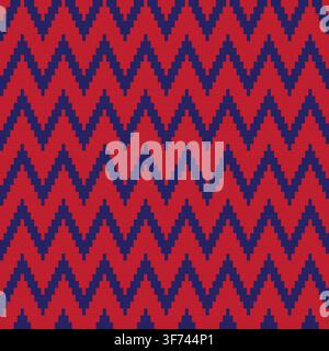 Red Chevron fair isle seamless pattern design for knitwear, fashion textile, graphics Stock Vector